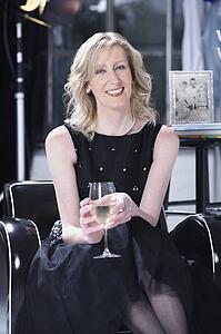 a woman relaxing in her studio