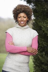 Portrait Of Beautiful Woman In Garden