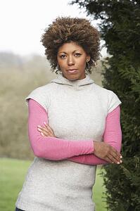 Portrait Of Beautiful Woman In Garden