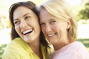 Portrait Of Senior Woman With Adult Daughter