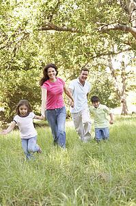 Family Enjoying Walk In Park