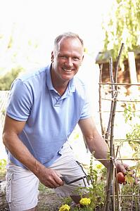 Man Relaxing In Garden