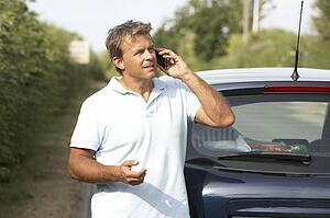 Driver Broken Down On Country Road