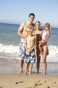 Portrait Of Family On Summer Beach Holiday