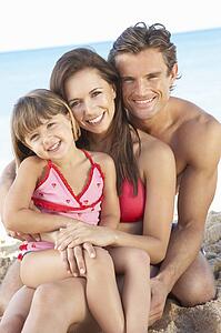 Portrait Of Family On Summer Beach Holiday