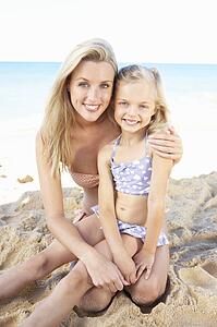 Portrait Of Mother And Daughter On Summer Beach Holiday
