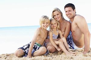 Portrait Of Family On Summer Beach Holiday