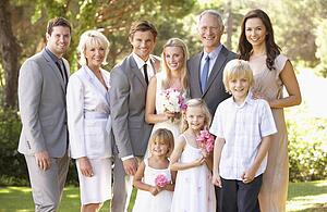 Family Group At Wedding