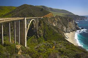 bridge on highway 1 along the pacific ocean near big sur; california, united states of america
