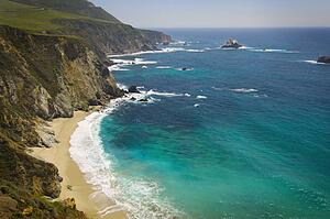 view of the beach and the pacific ocean near big sur; california, united states of america