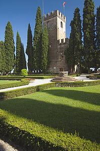 italian gardens and castle; conigliano, veneto, italy