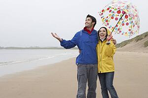 Happy couple on beach
