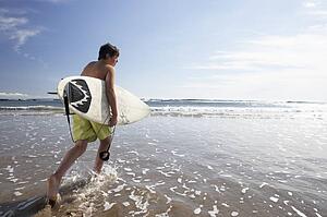 Boys surfing