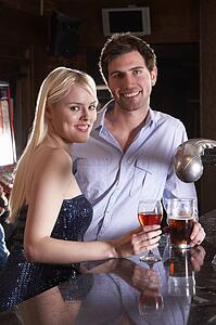 Young couple at bar