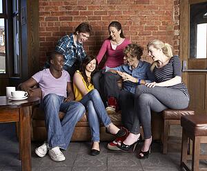 Young friends in cafÃ©