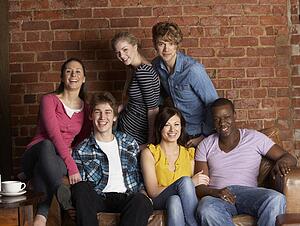 Young friends in cafÃ©