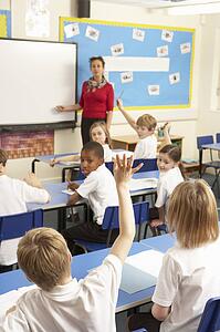 Schoolchildren Studying In Classroom With Teacher