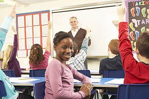 Schoolchildren Studying In Classroom With Teacher