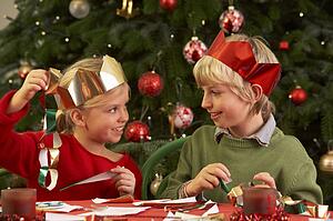 Children Making Christmas Decorations Together