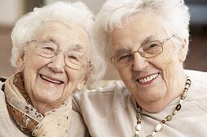 Two Senior Women Friends At Day Care Centre