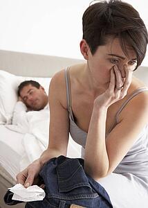 Suspicious Wife Finding Receipt In Husband's Pocket Whilst He Sleeps