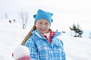 7 Year Old Girl On Winter Vacation