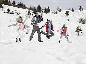 Young Family On Winter Vacation
