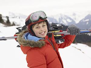 Pre-teen Boy On Ski Vacation