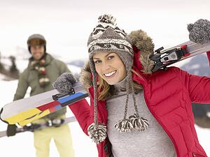 Young Couple On Ski Vacation