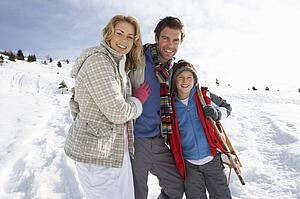 Young Family On Winter Vacation