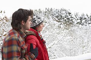 Young couple in snow