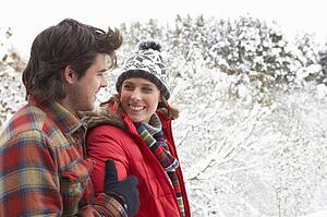 Young couple in snow