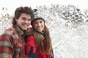Young couple in snow