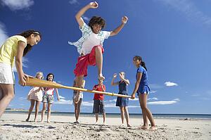 Teenagers having fun on beach
