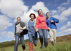 Adult group in countryside