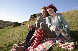 Couple on country picnic