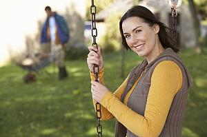 Couple in country garden