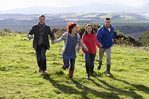 Couples on country walk