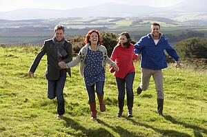 Couples on country walk