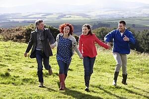Couples on country walk