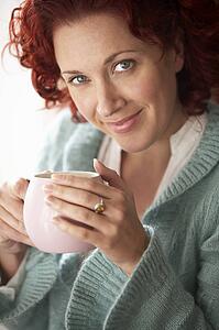 Woman with hot drink