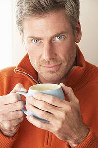 Man with hot drink