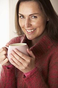 Woman with hot drink