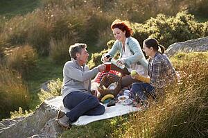 Friends on country picnic