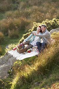 Couple on country picnic