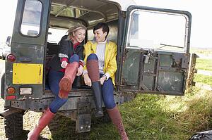 Young women in the country