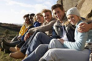 Young adults in countryside