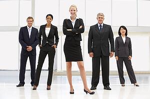 Confident business people
