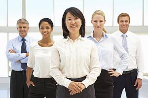 Confident business people