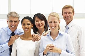 Confident business people